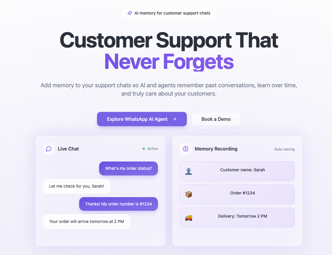 ChatMemory — AI Memory for Customer Support Chats
